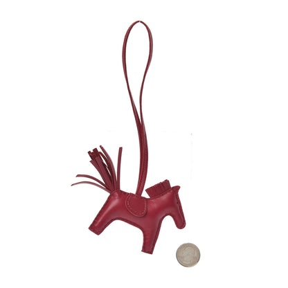 Hermes Milo Lambskin Grigri Rodeo Horse Bag Charm PM Rubis 2 of 4