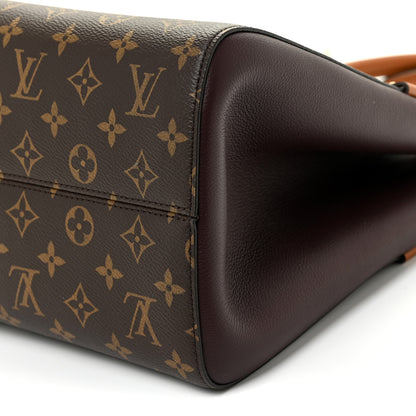 Louis Vuitton Calfskin Monogram Fold Tote MM Black Wine Cream 9 of 10