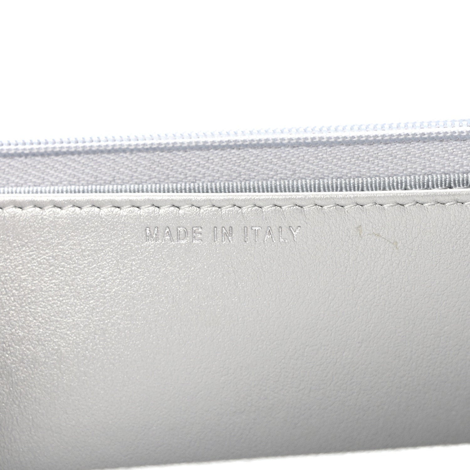 Chanel Metallic Lambskin Quilted Wallet On Chain WOC Silver 7 of 11