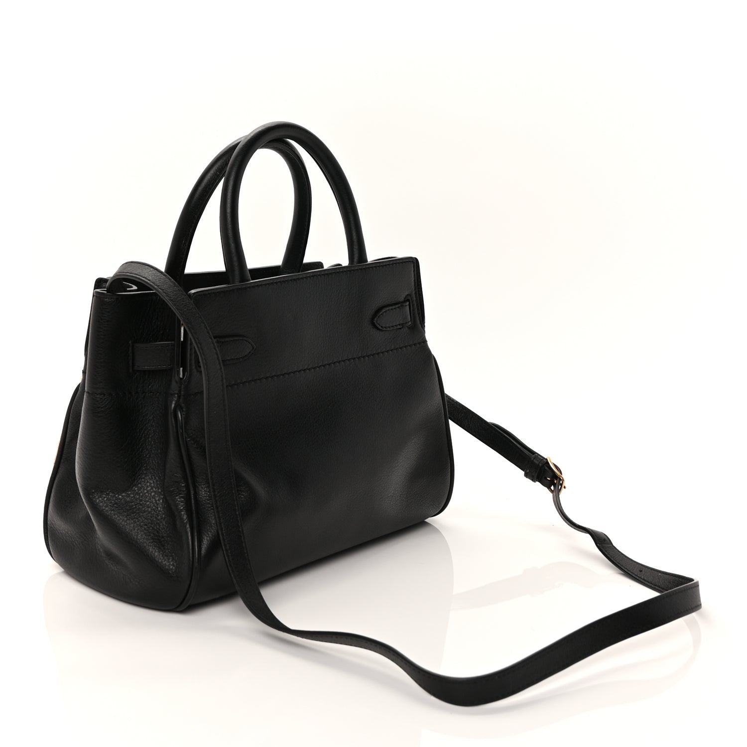 Mulberry Calf Hair Calfskin Leopard Print Small Belted Bayswater Tote Black 2 of 8