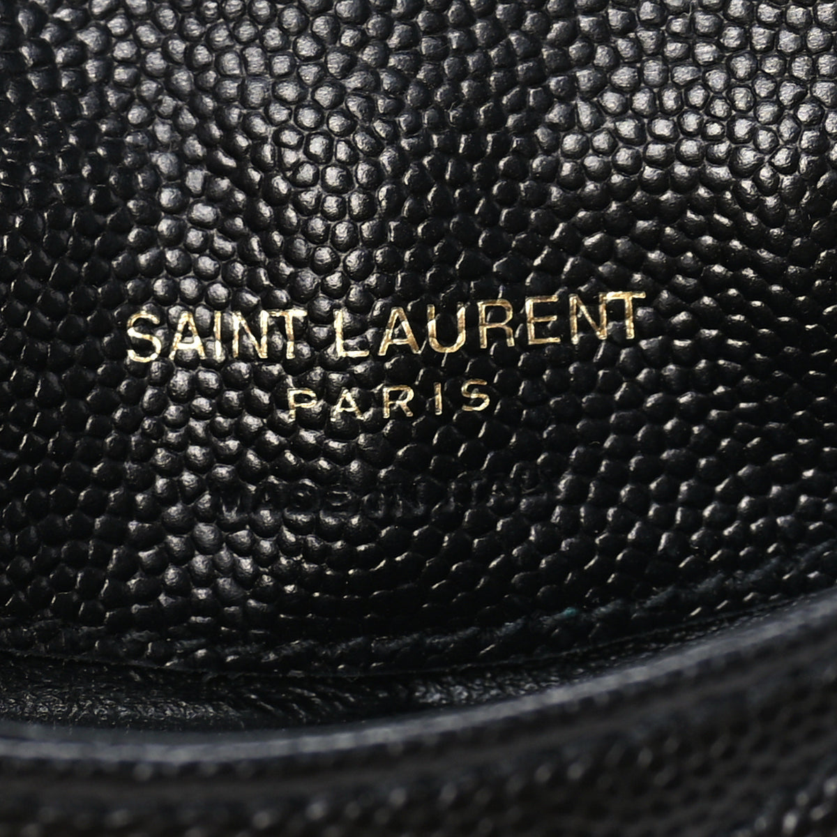 Saint Laurent Grain De Poudre Matelasse Chevron Cassandre Fragments Zippered Card Case Black 7 of 7
