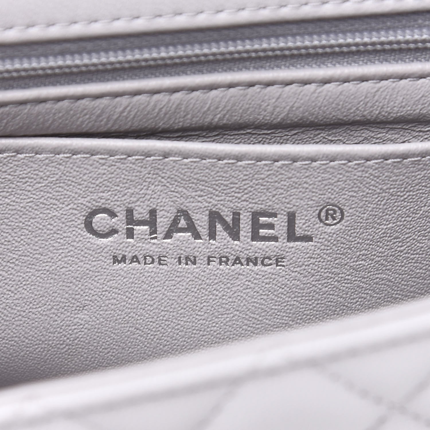 Chanel Lambskin Quilted Mini Rectangular Flap Grey 5 of 9