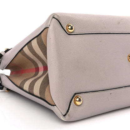 Burberry Derby Calfskin House Check Medium Banner Tote  Pale Grey 7 of 8