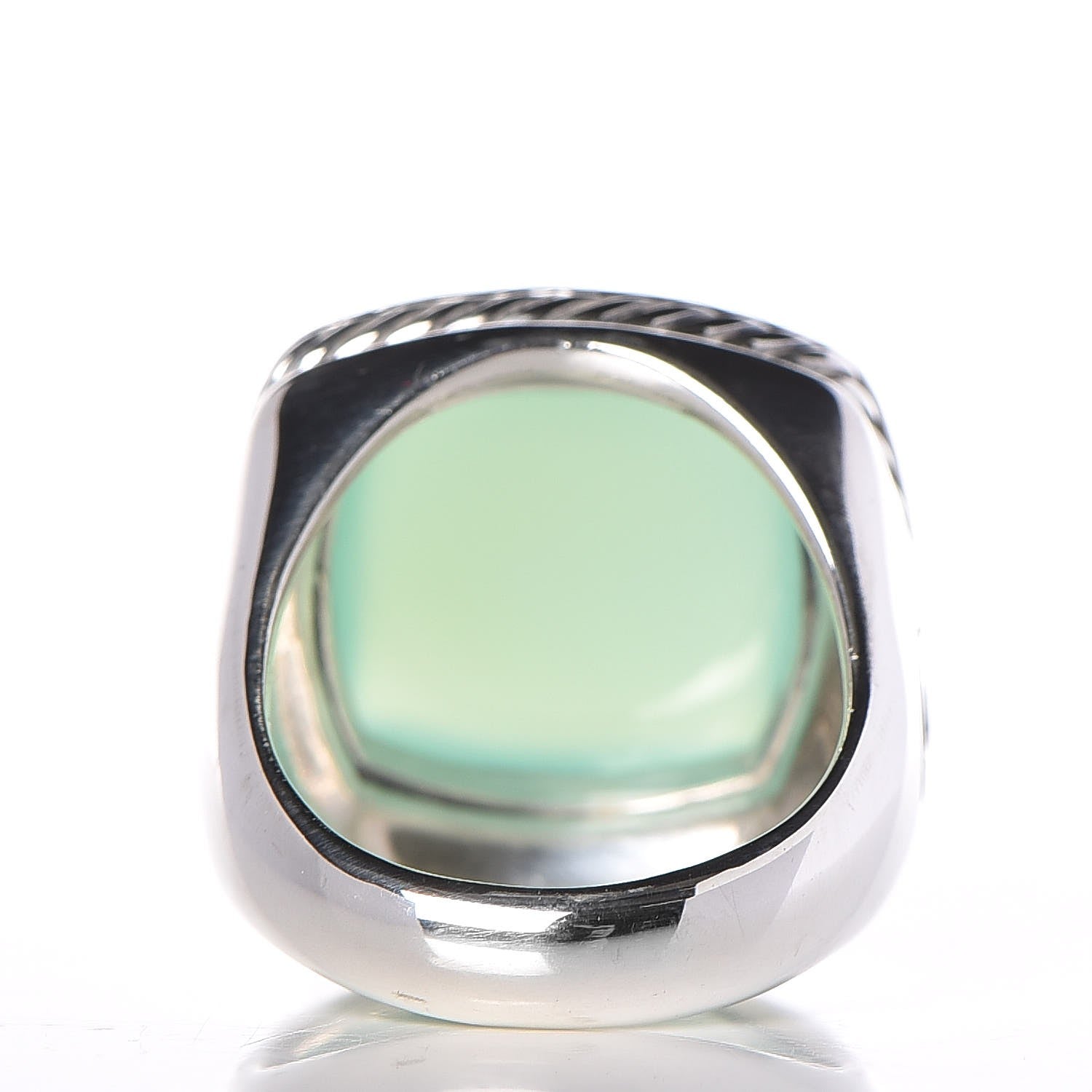 David Yurman Sterling Silver Aqua Chalcedony 17mm Albion Statement Ring 54 7 4 of 5