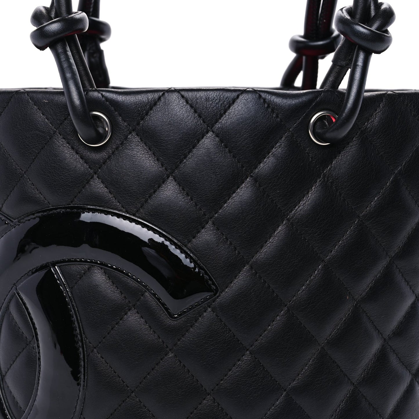 Calfskin Quilted Medium Cambon Tote Black