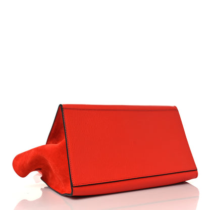 Celine Drummed Calfskin Suede Medium Trapeze Vermillion 4 of 8