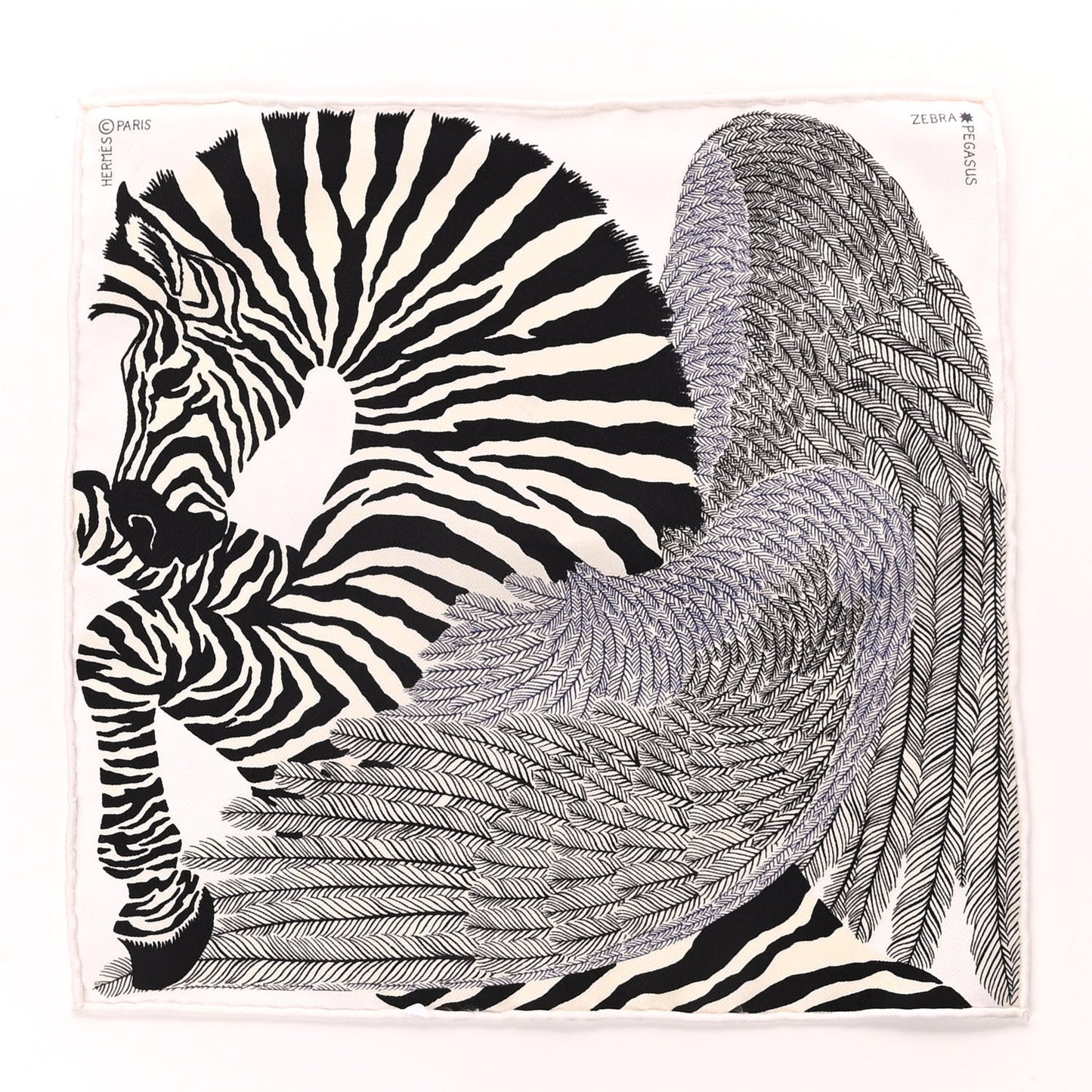 Silk Zebra Pegasus Nano Scarf 20 Black White