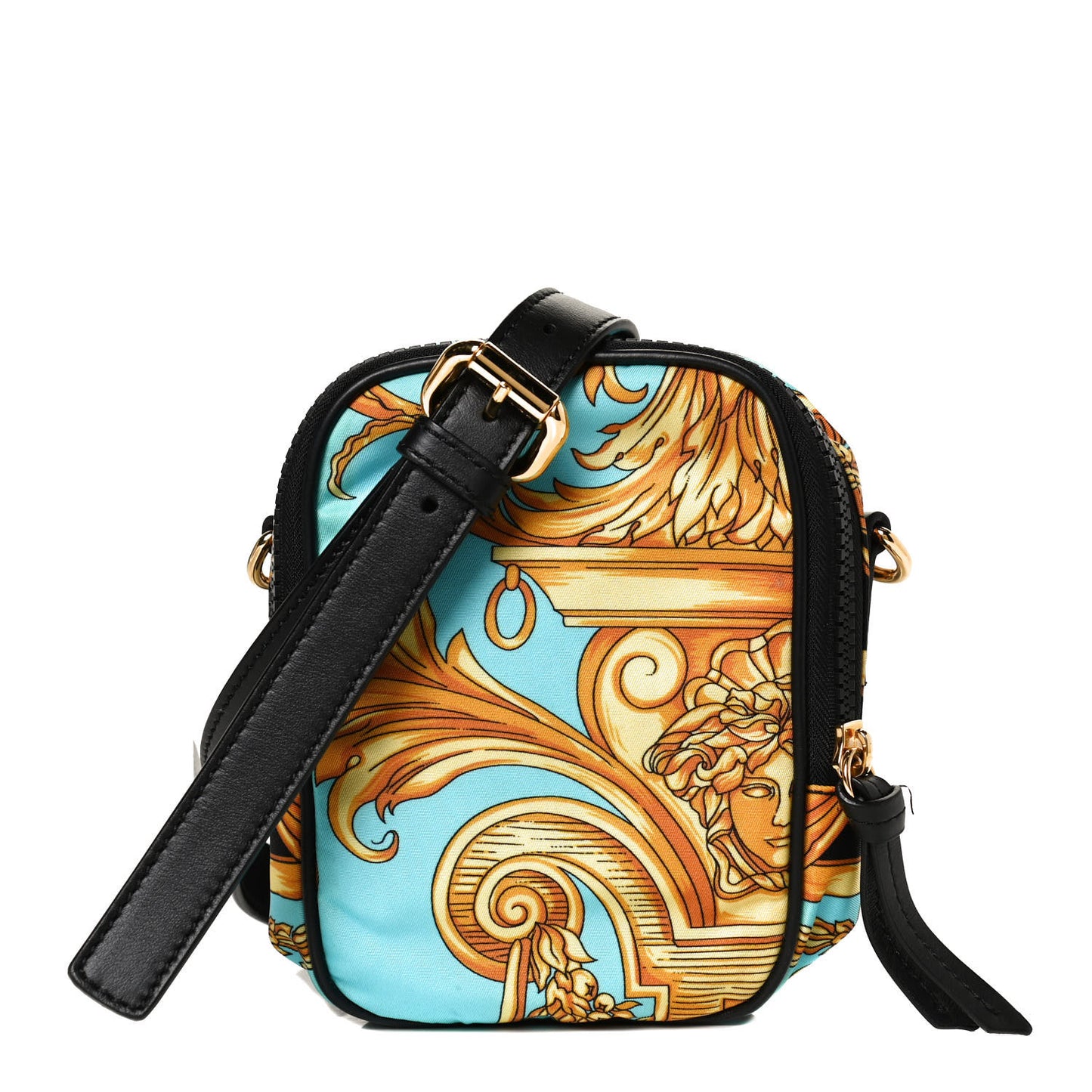 Nylon Baroque Print Small Crossbody Bag Black