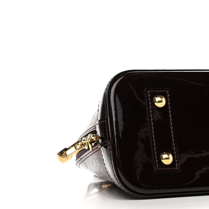 Louis Vuitton Vernis Rayures Alma BB Amarante 6 of 9