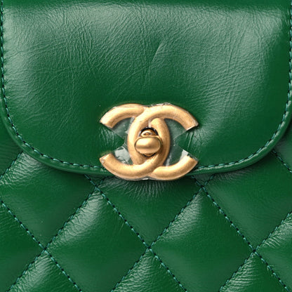 Chanel Shiny Aged Calfskin Quilted Nano Kelly Shopper Green 7 of 9