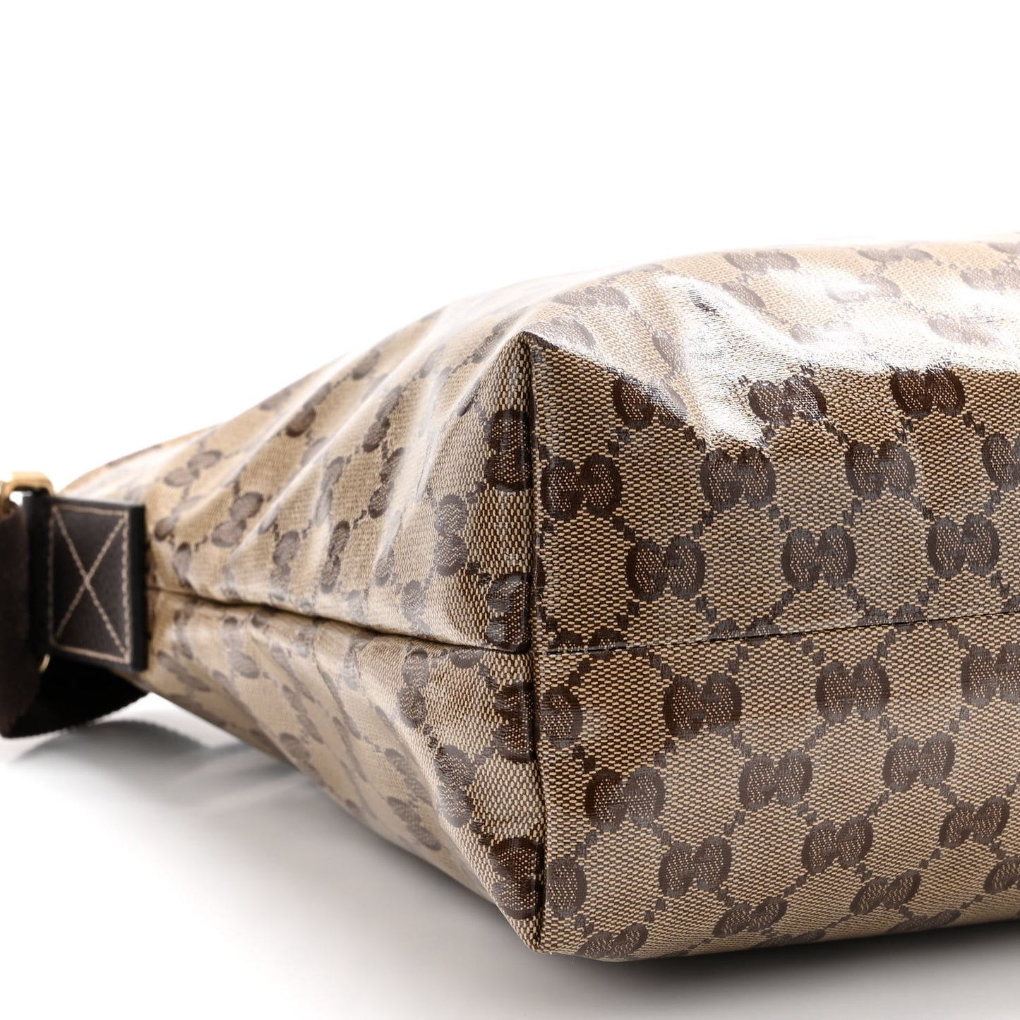 Crystal Monogram Large Flat Messenger Bag Dark Brown