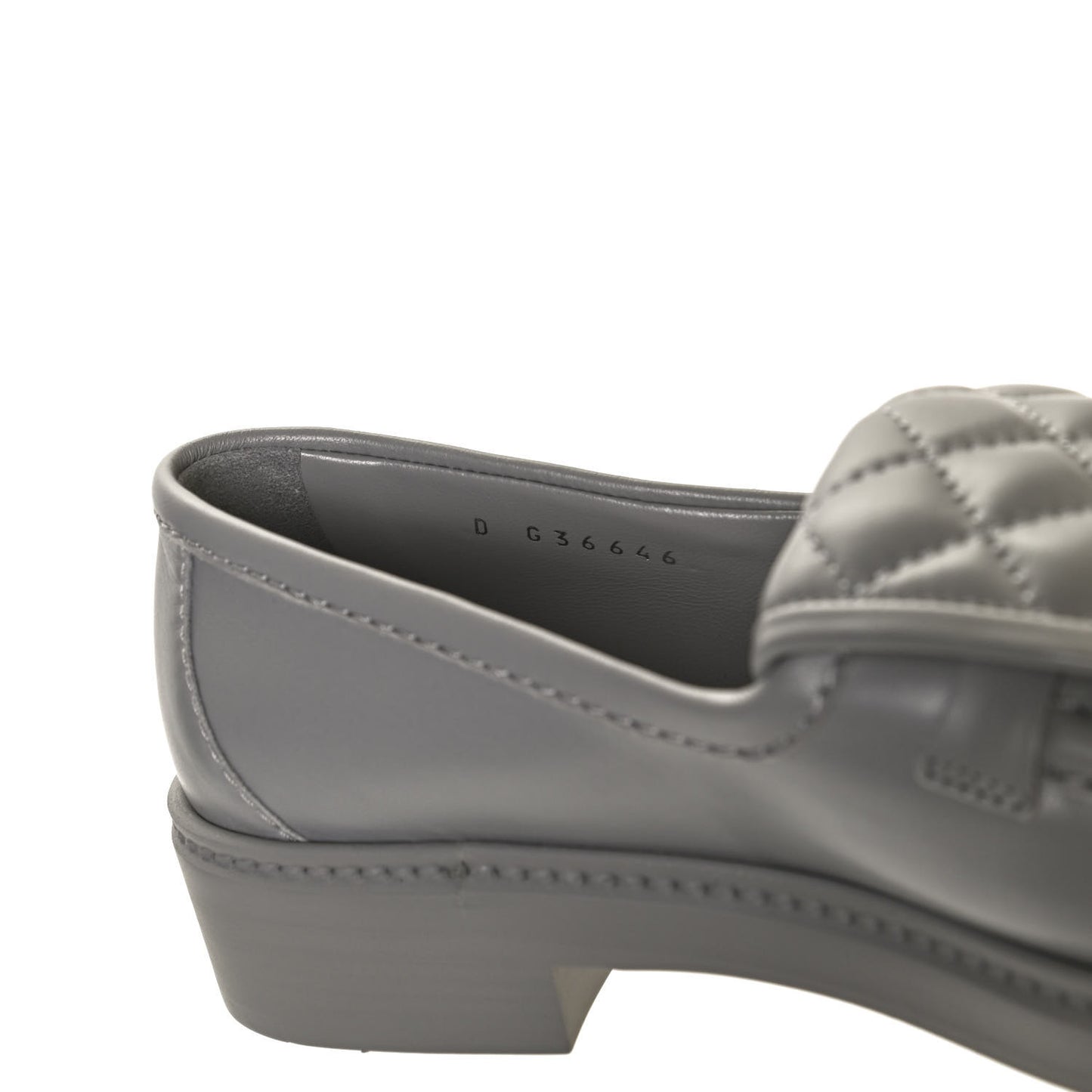 Lambskin Quilted CC Turnlock Loafers 37.5 Grey