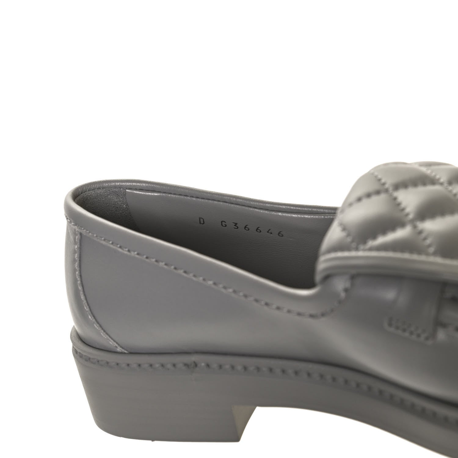 Chanel Lambskin Quilted CC Turnlock Loafers 37.5 Grey 10 of 11