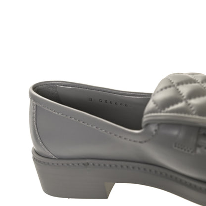 Chanel Lambskin Quilted CC Turnlock Loafers 37.5 Grey 10 of 11