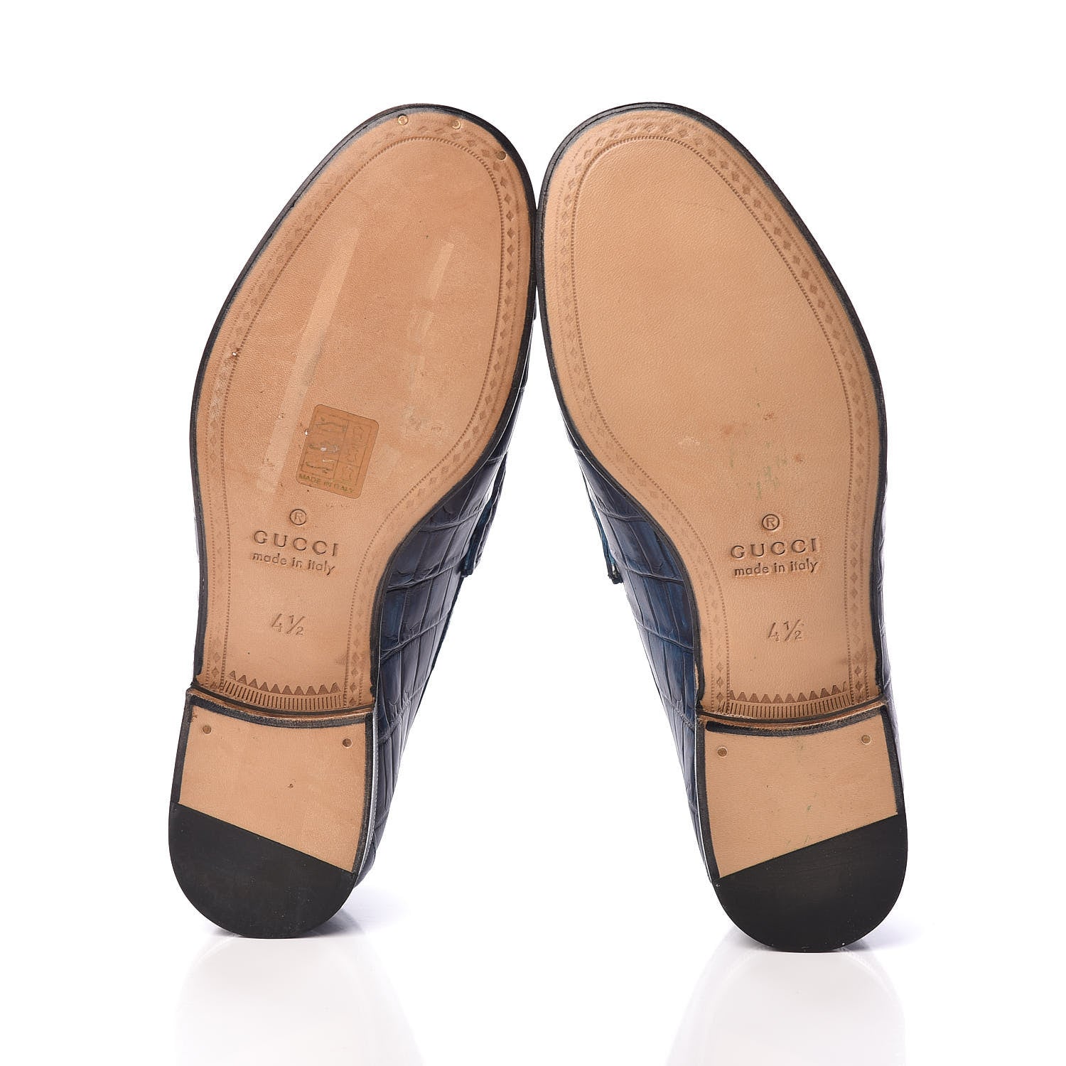 Gucci Crocodile Womens 1953 Horsebit Loafers 4.5 Blue 7 of 8