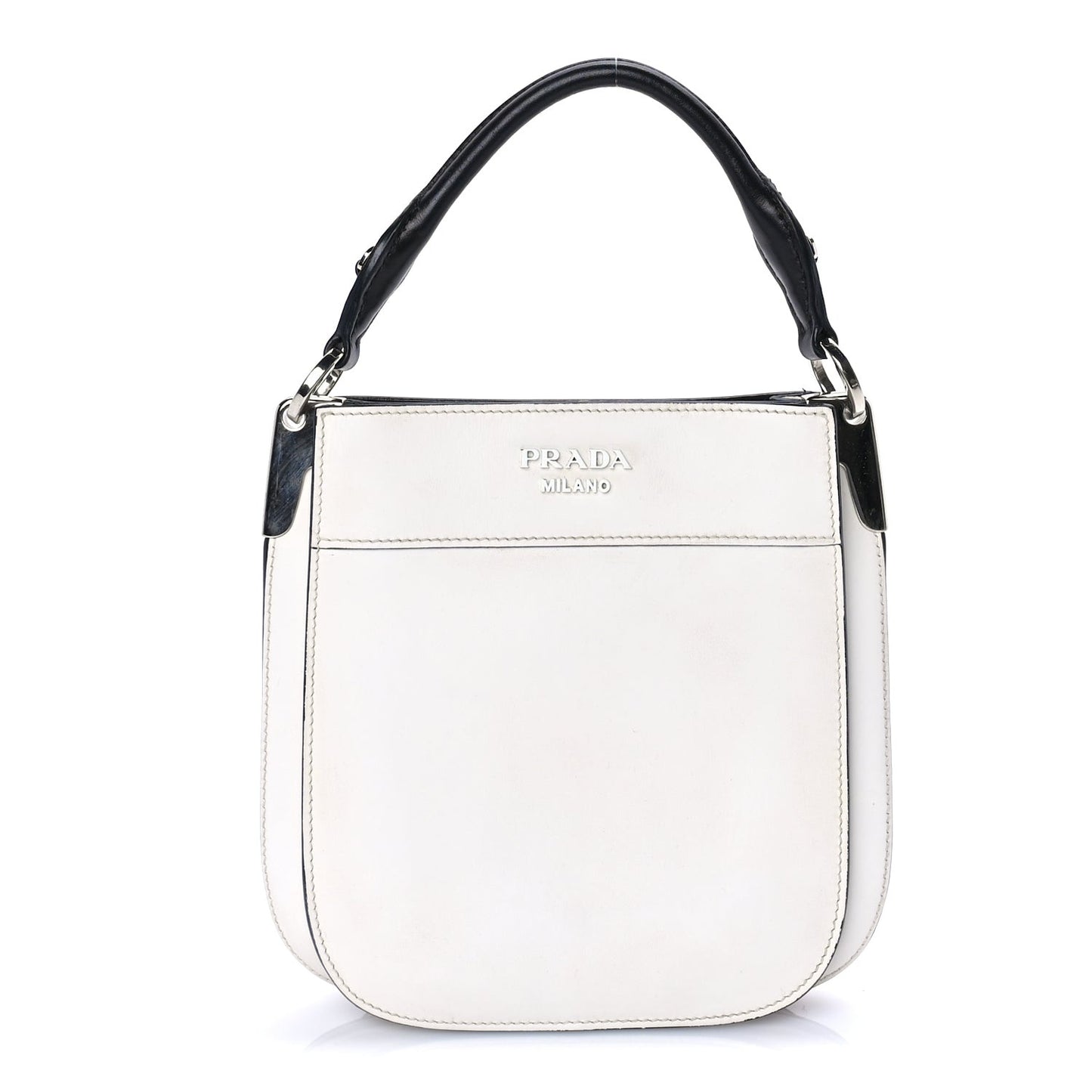 City Calfskin Small Margit Bag  White Black