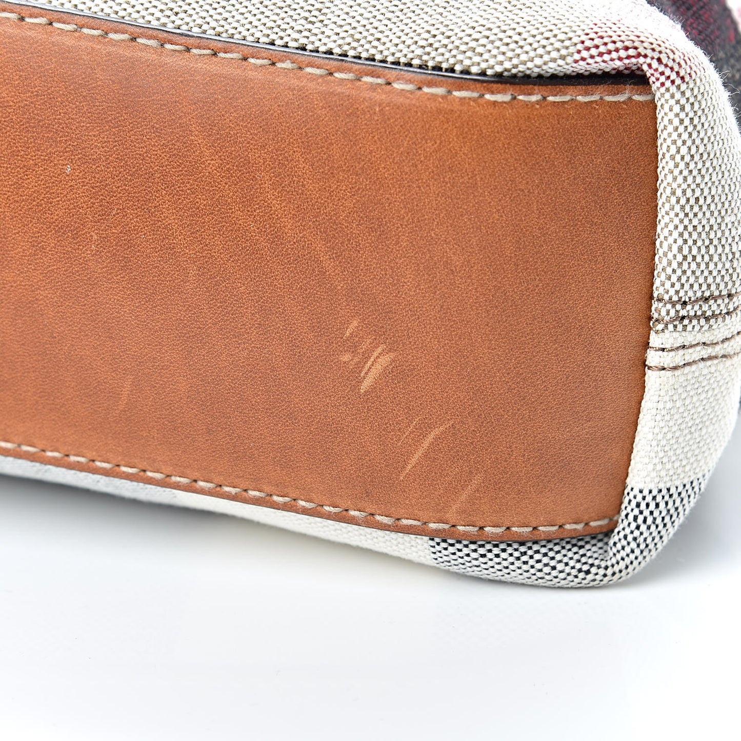 Canvas Mega Check Medium Tottenham Brit Tote Saddle Brown