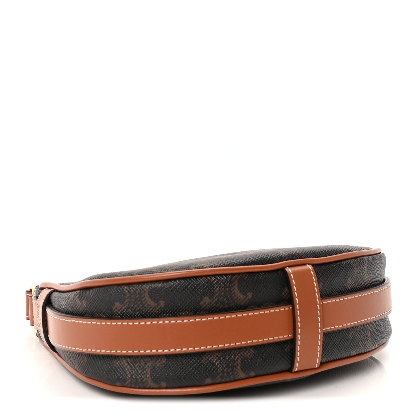 Canvas Calfskin Mini Ava Triomphe Shoulder Bag Tan
