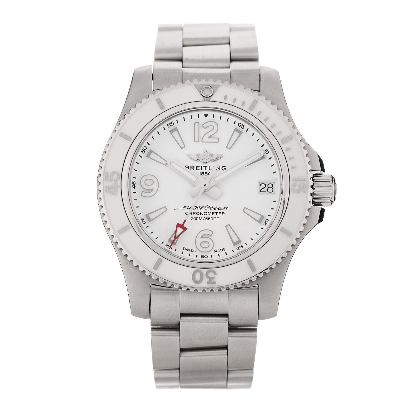 Stainless Steel 36mm Super Ocean Chronometer Automatic Watch White A17316