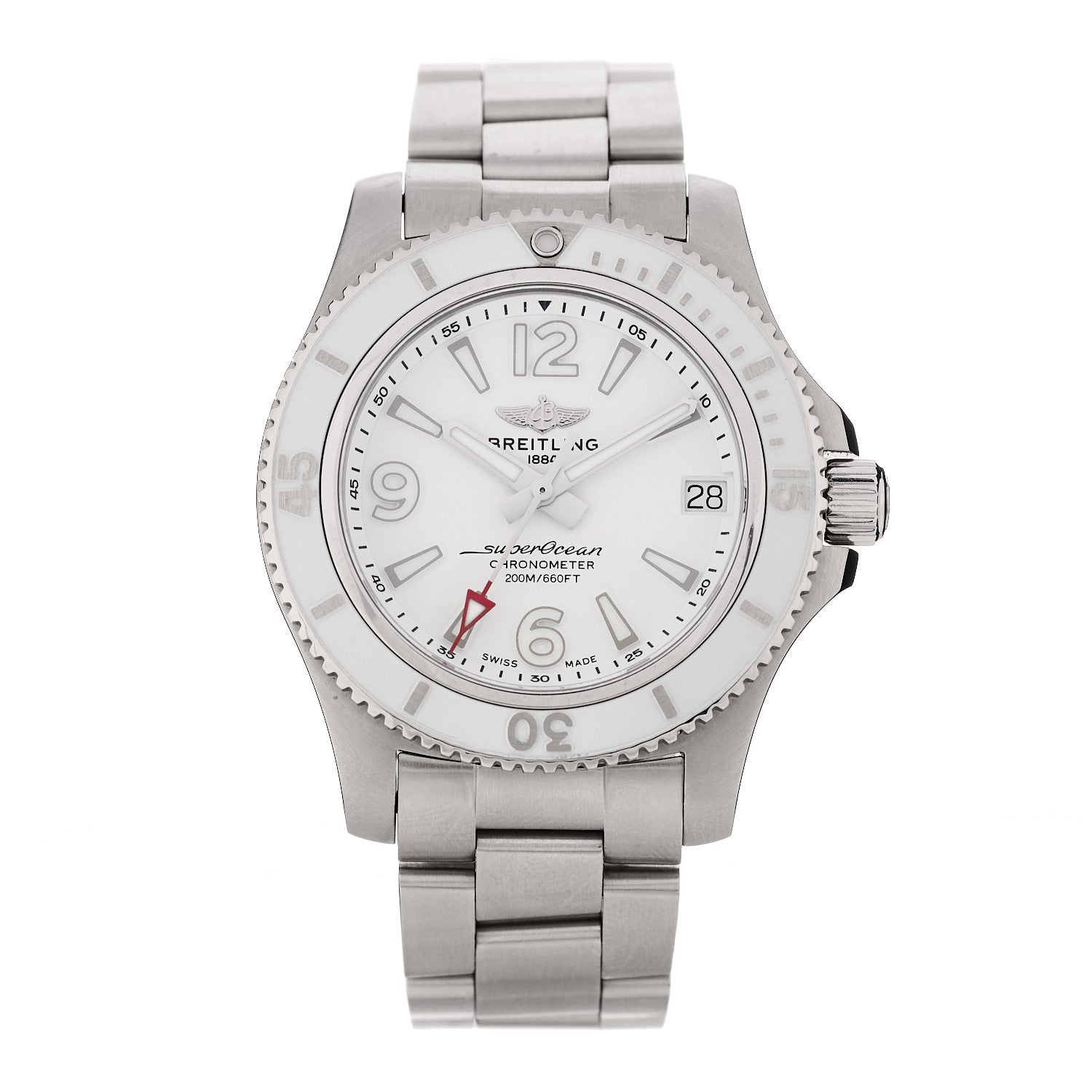 Breitling Stainless Steel 36mm Super Ocean Chronometer Automatic Watch White A17316 1 of 4