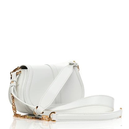 Versace Calfskin Medium Greca Goddess Shoulder Bag White 2 of 7