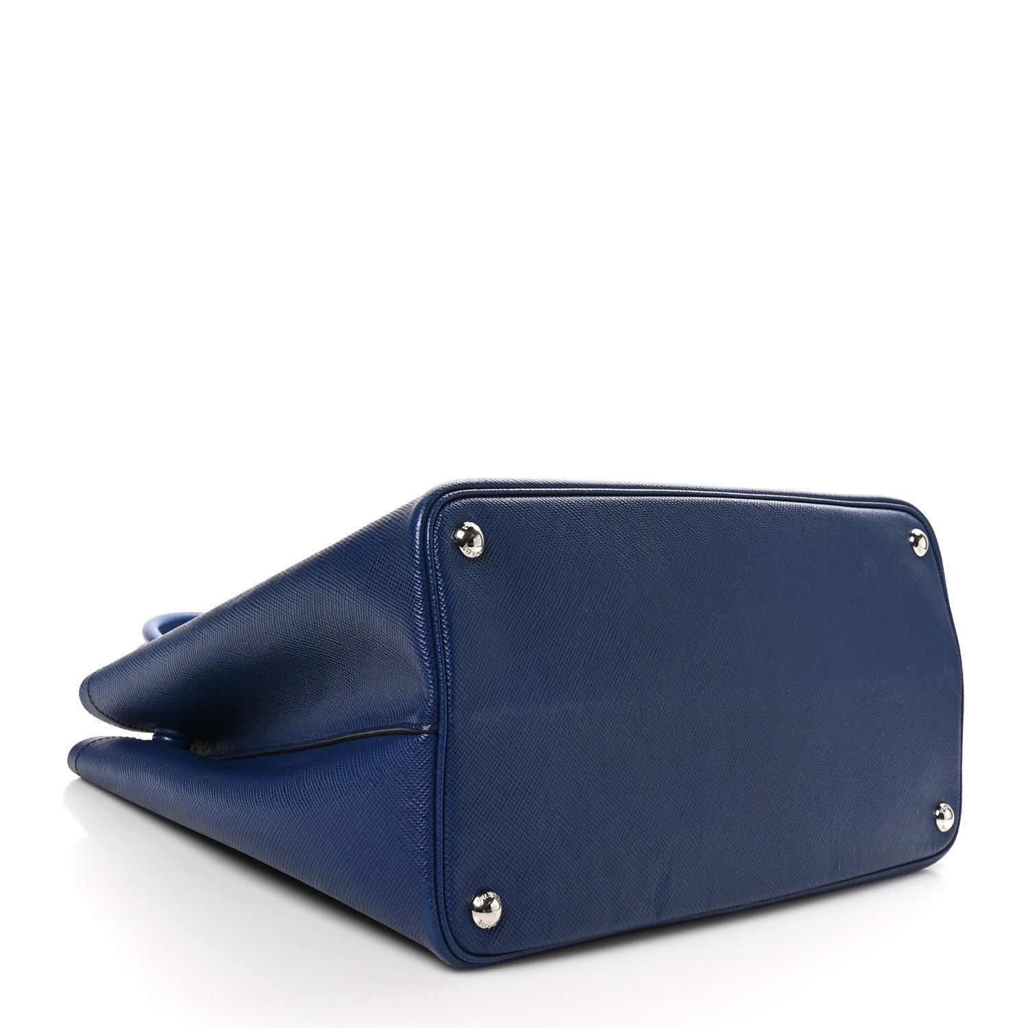 Prada Saffiano Cuir Medium Double Handle Tote Baltico 4 of 7