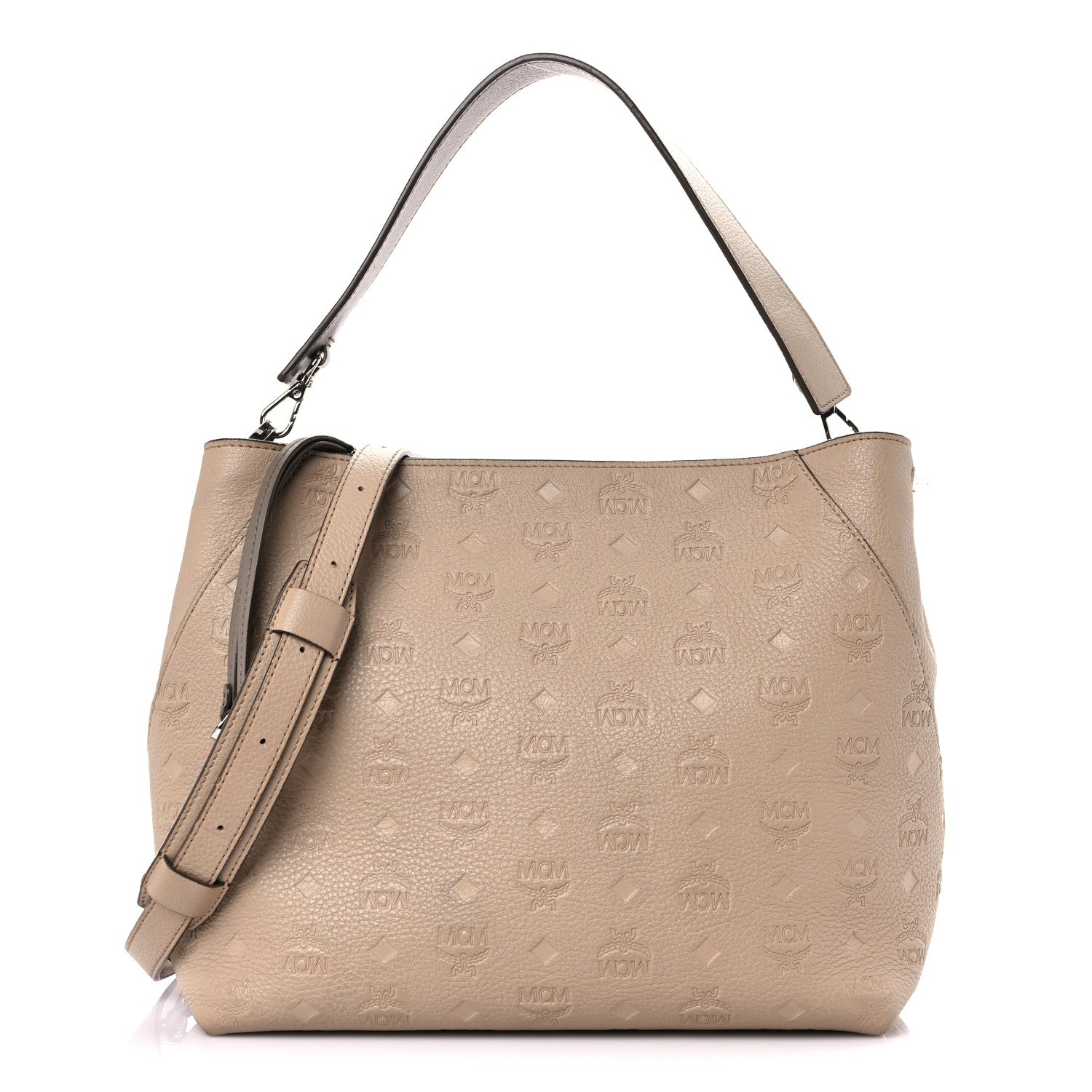 MCM Calfskin Ottomar Medium Klara Hobo New Beige 1 of 19