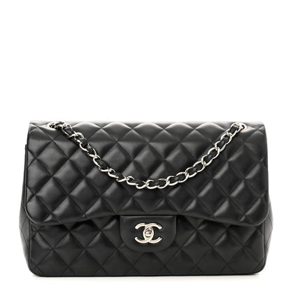 Chanel Lambskin Quilted Jumbo Double Flap Black 1 of 11