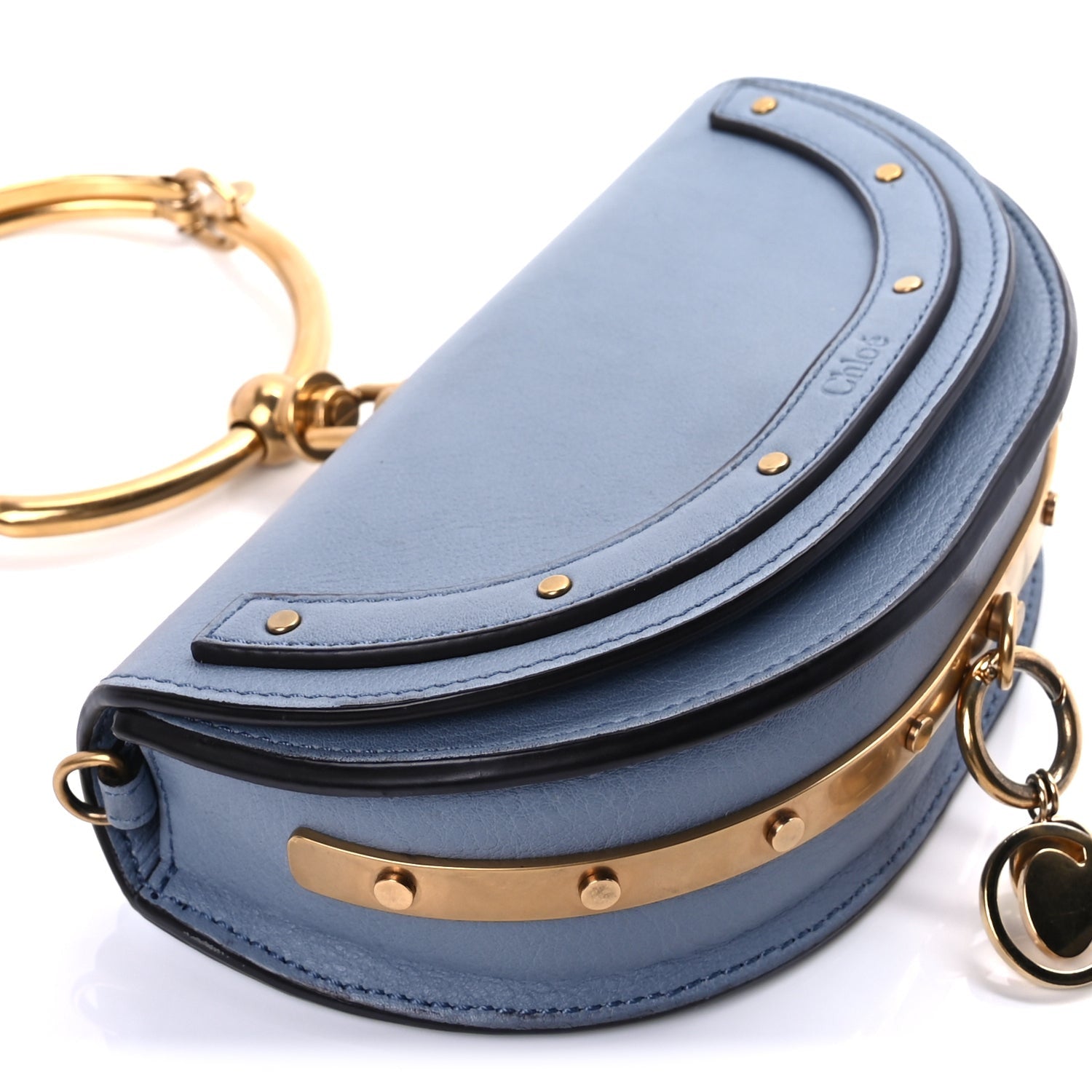 Chloe Calfskin Small Nile Bracelet Minaudiere Bag  Washed Blue 7 of 8