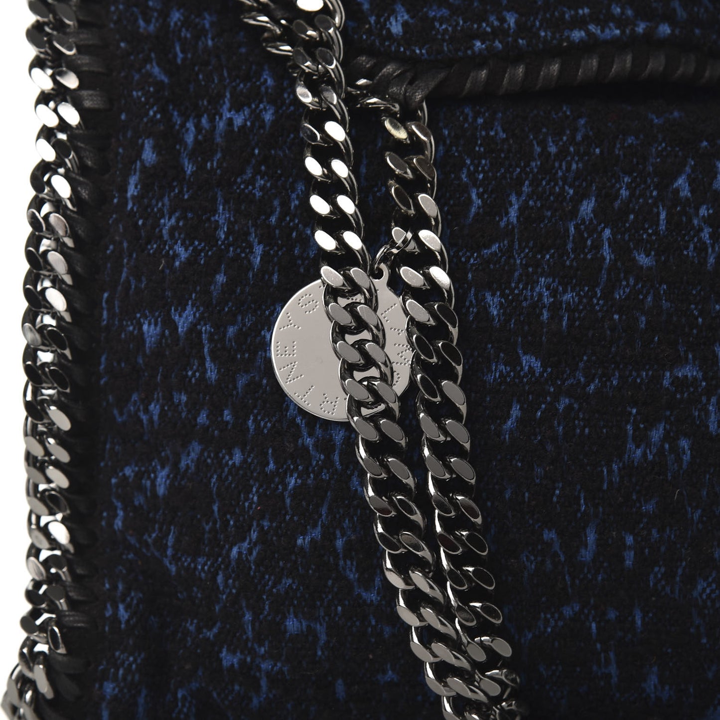 Tweed Small Falabella Fold Over Tote Royal Blue