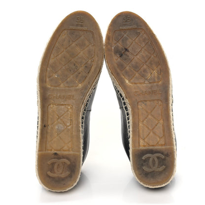 Chanel Lambskin CC Espadrilles 35 Black 6 of 7