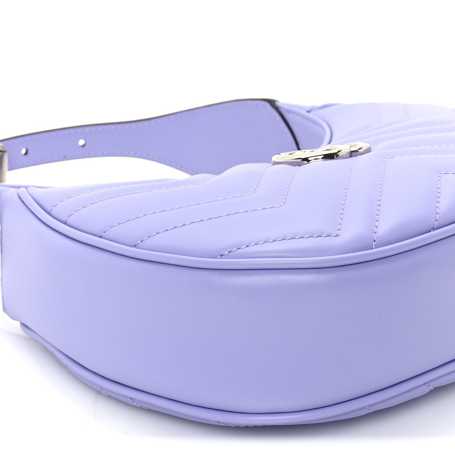 Gucci Calfskin Matelasse Mini GG Marmont Half Moon Hobo  Lapis 7 of 8