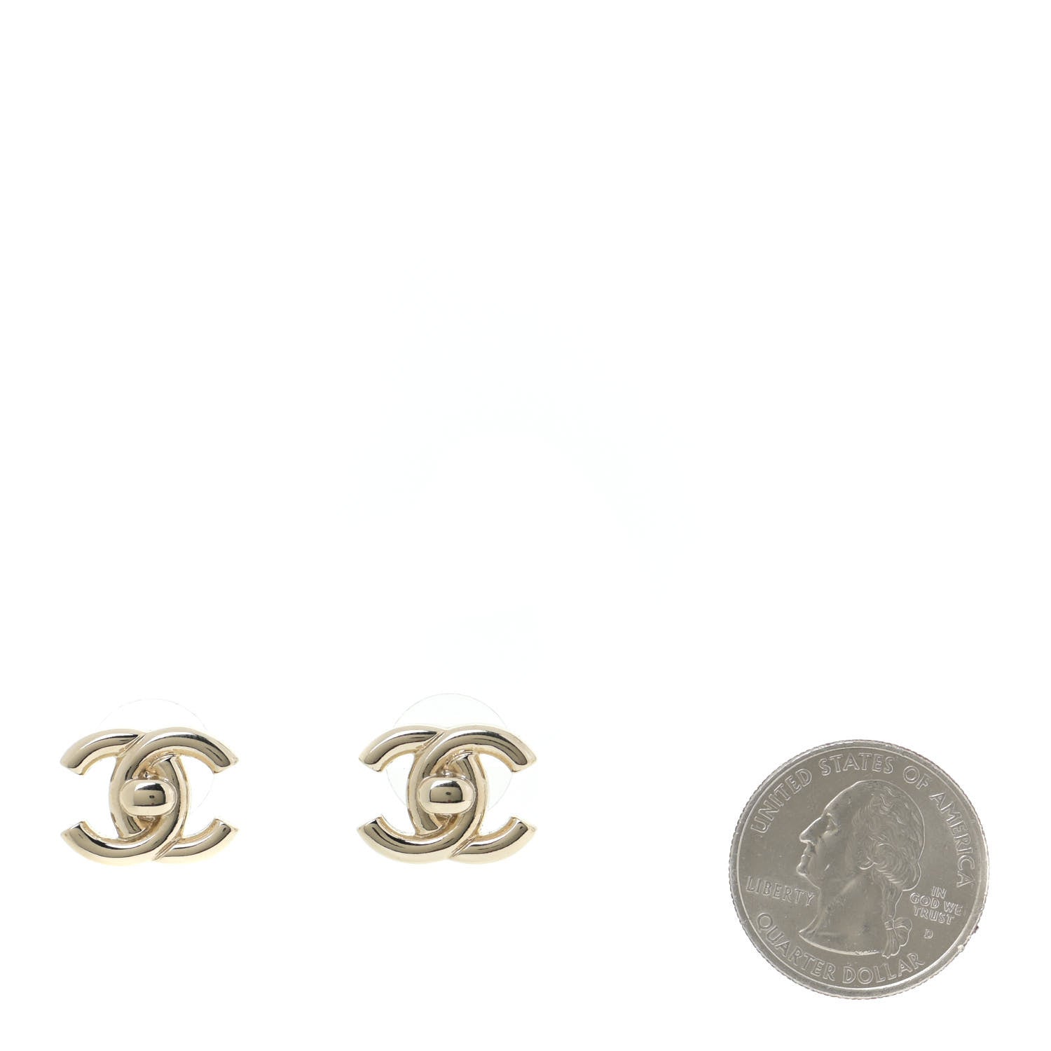 Chanel Metal CC Turnlock Earrings Gold 2 of 5