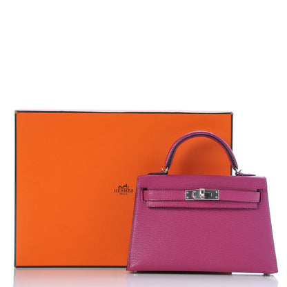 Hermes Chevre Mysore Mini Kelly Sellier 20 Rose Pourpre 27 of 27