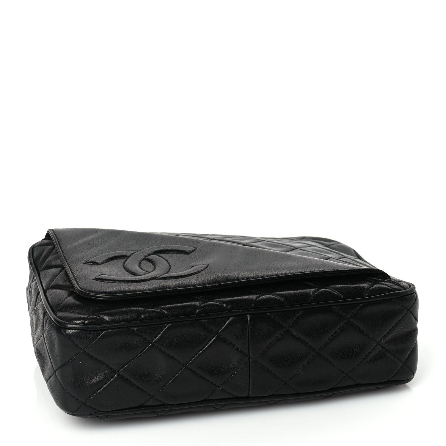 Chanel Lambskin Quilted CC Tassel Flap Camera Case Black 3 of 9