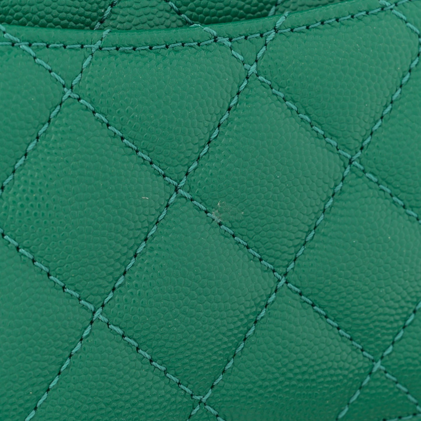 Caviar Quilted Mini Coco Handle Flap Green