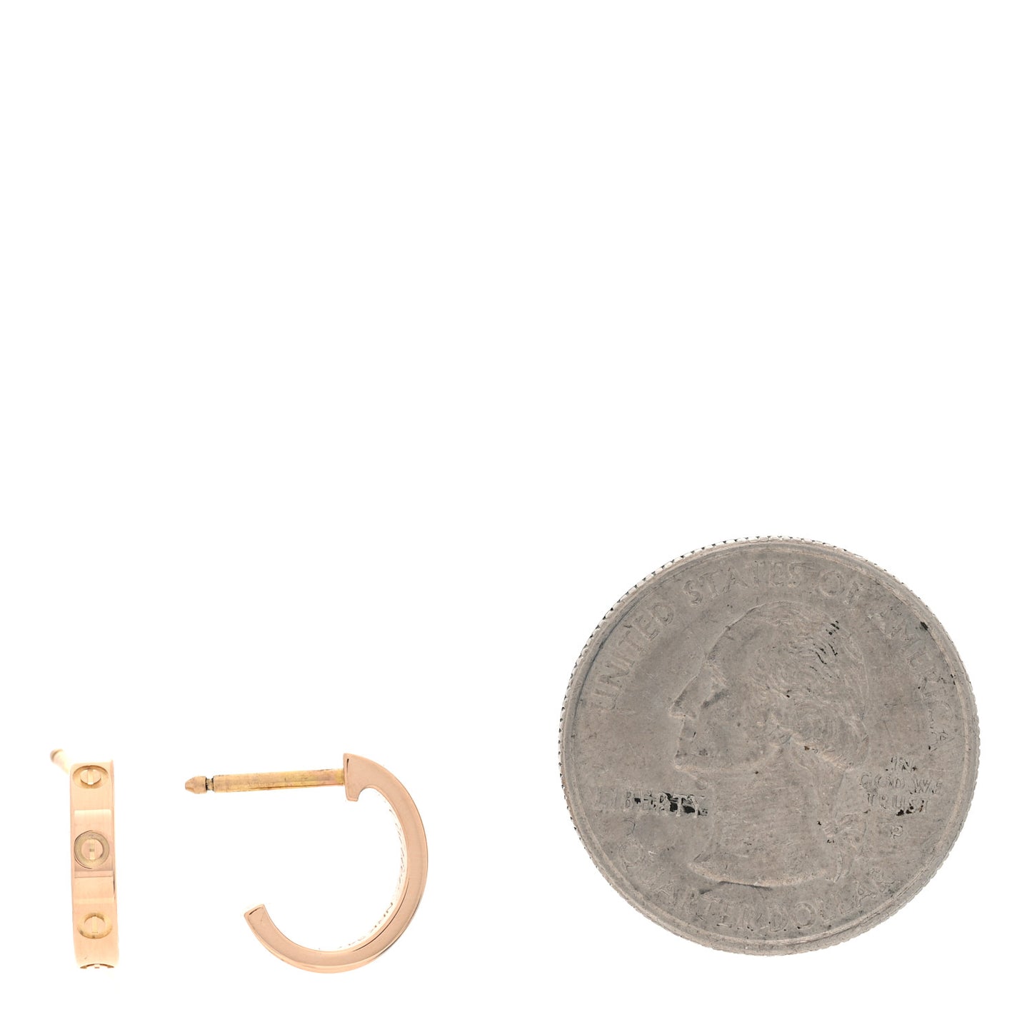 18K Pink Gold Small LOVE Hoop Earrings