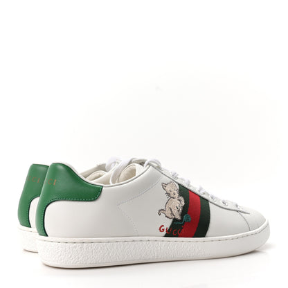 Gucci Calfskin Web Embroidered Womens Ace Sneakers 40 White 5 of 9
