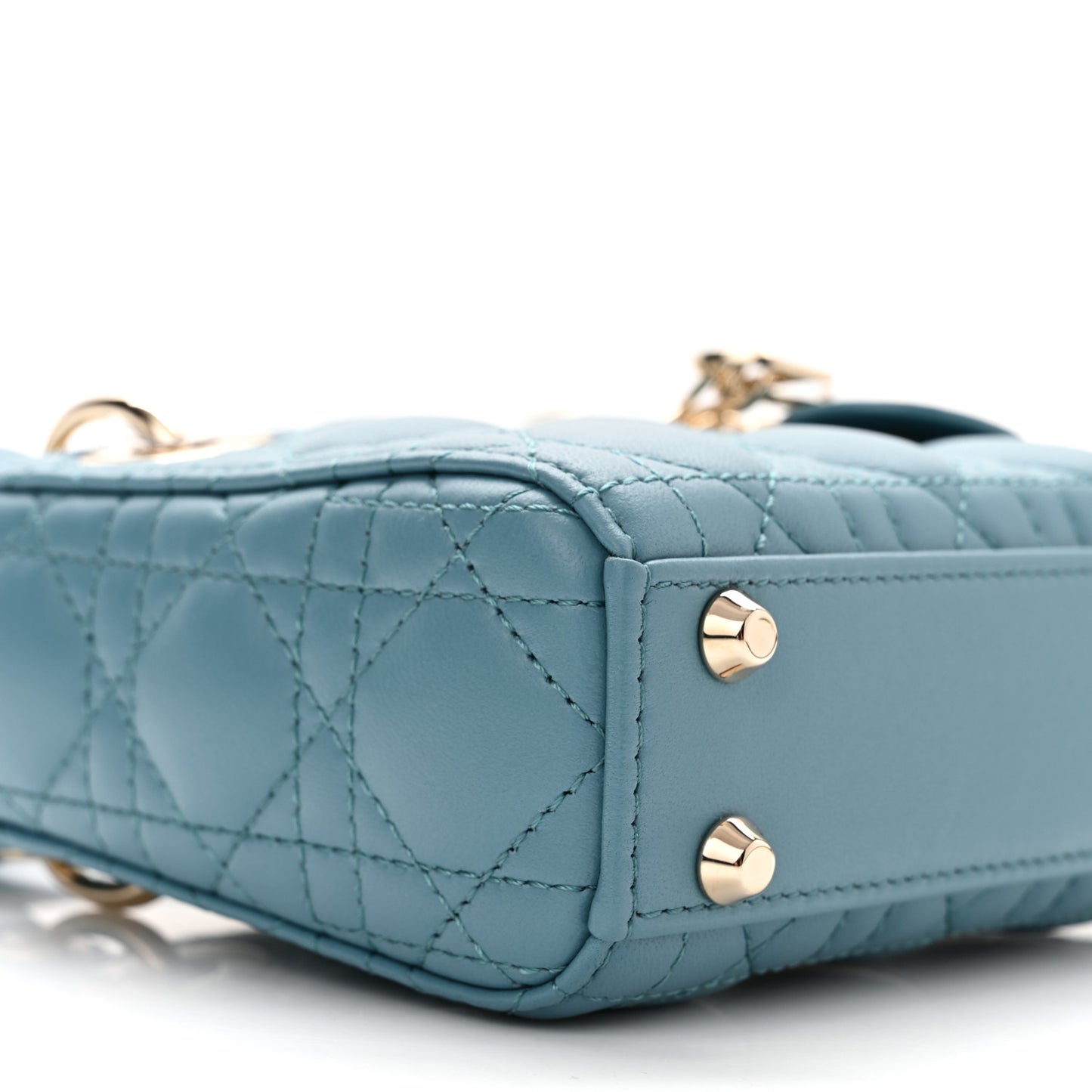 Lambskin Cannage Micro Lady Dior Cloud Blue