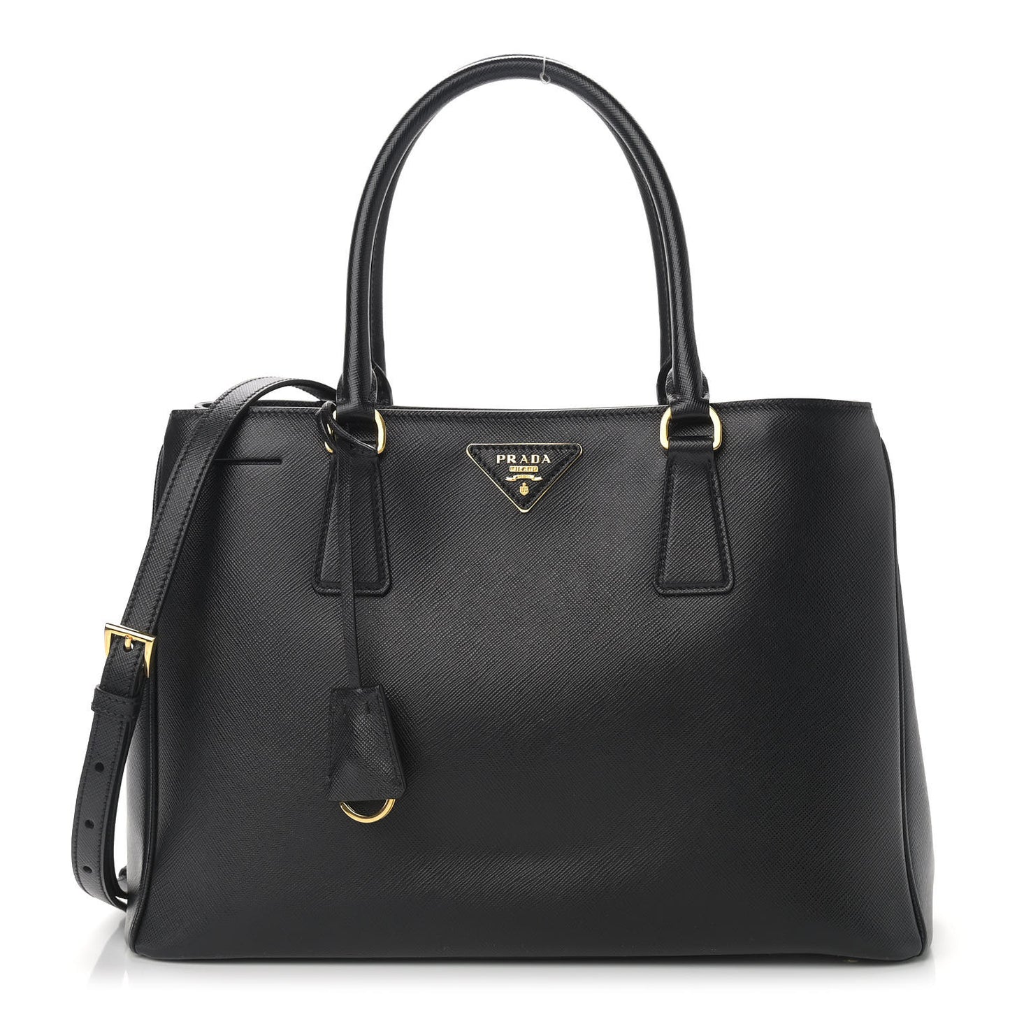 Saffiano Lux Medium Tote Black