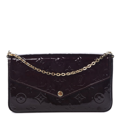 Louis Vuitton Vernis Pochette Felicie Chain Wallet Amarante 1 of 12