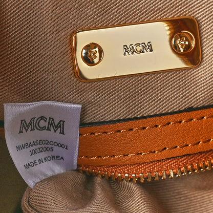 MCM Visetos Small Essential Boston Bag Cognac 7 of 11