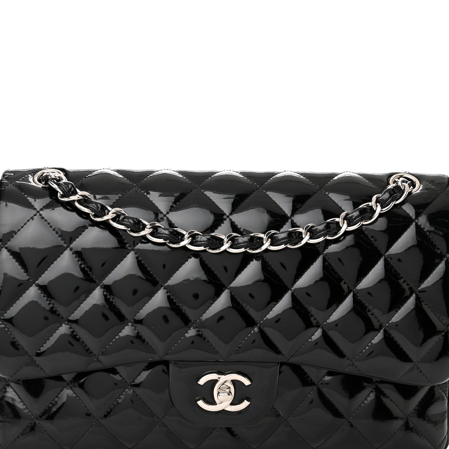Chanel Patent Quilted Jumbo Double Flap Black 8 of 18