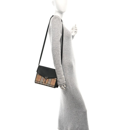 Burberry Derby Calfskin Vintage Check Small Macken Crossbody Bag Black 2 of 7