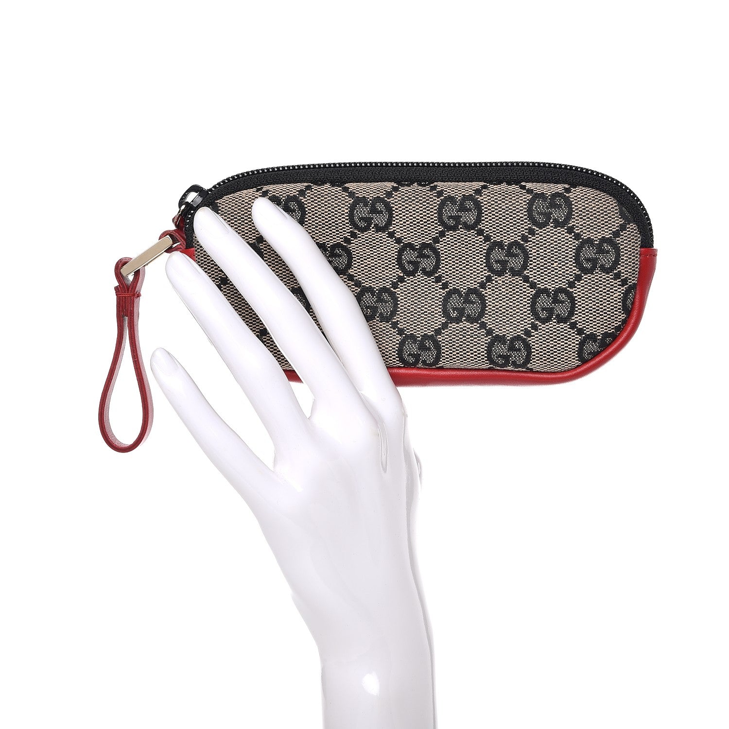 Gucci Monogram Small Cosmetic Case Red Black 2 of 7