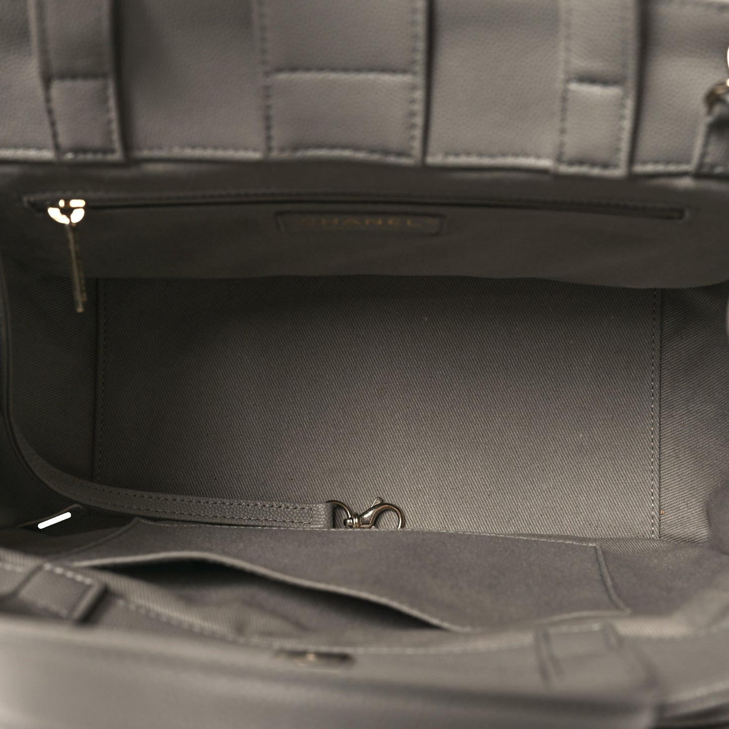 Caviar Quilted Small Business Affinity Shopping Bag Grey