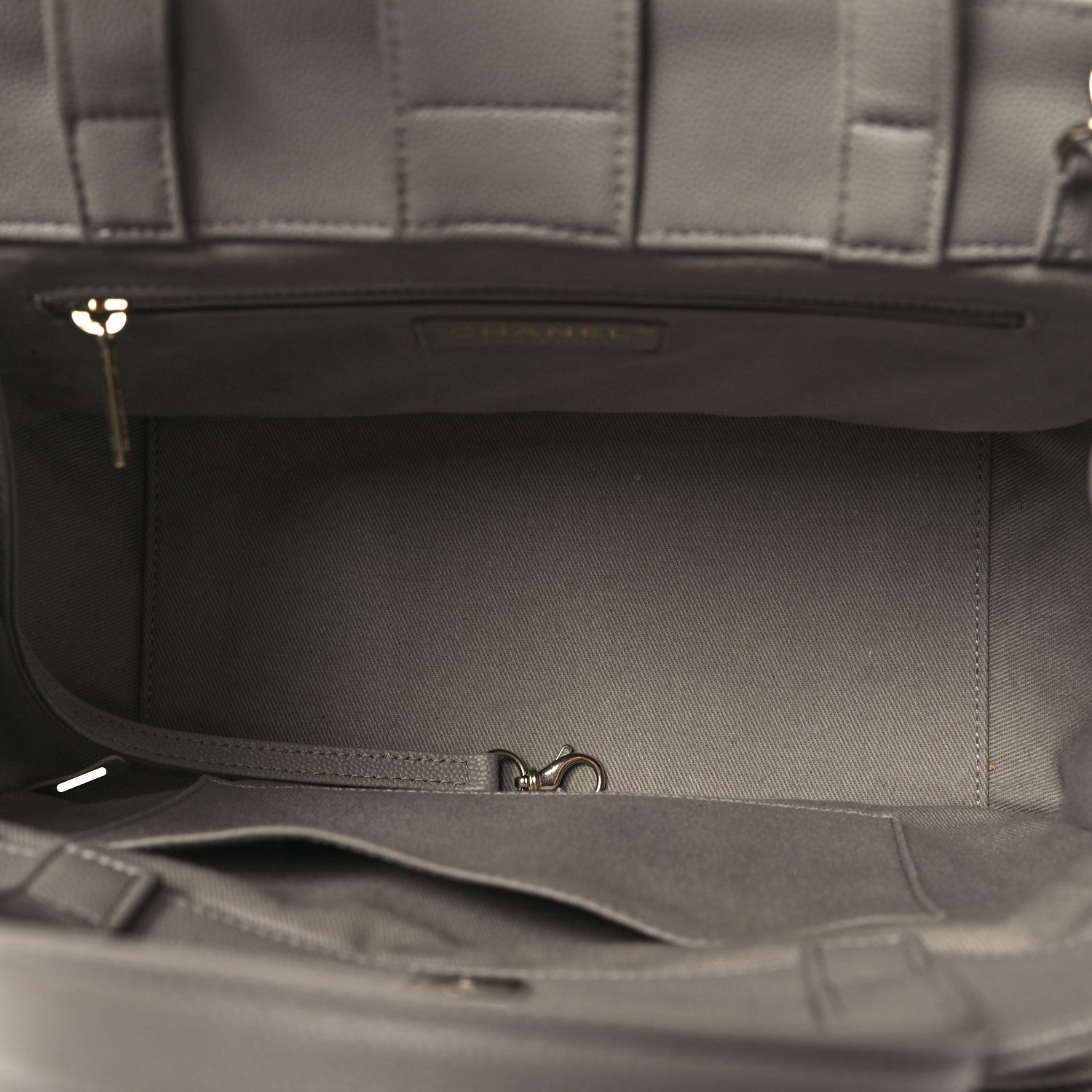 Chanel Caviar Quilted Small Business Affinity Shopping Bag Grey 5 of 10