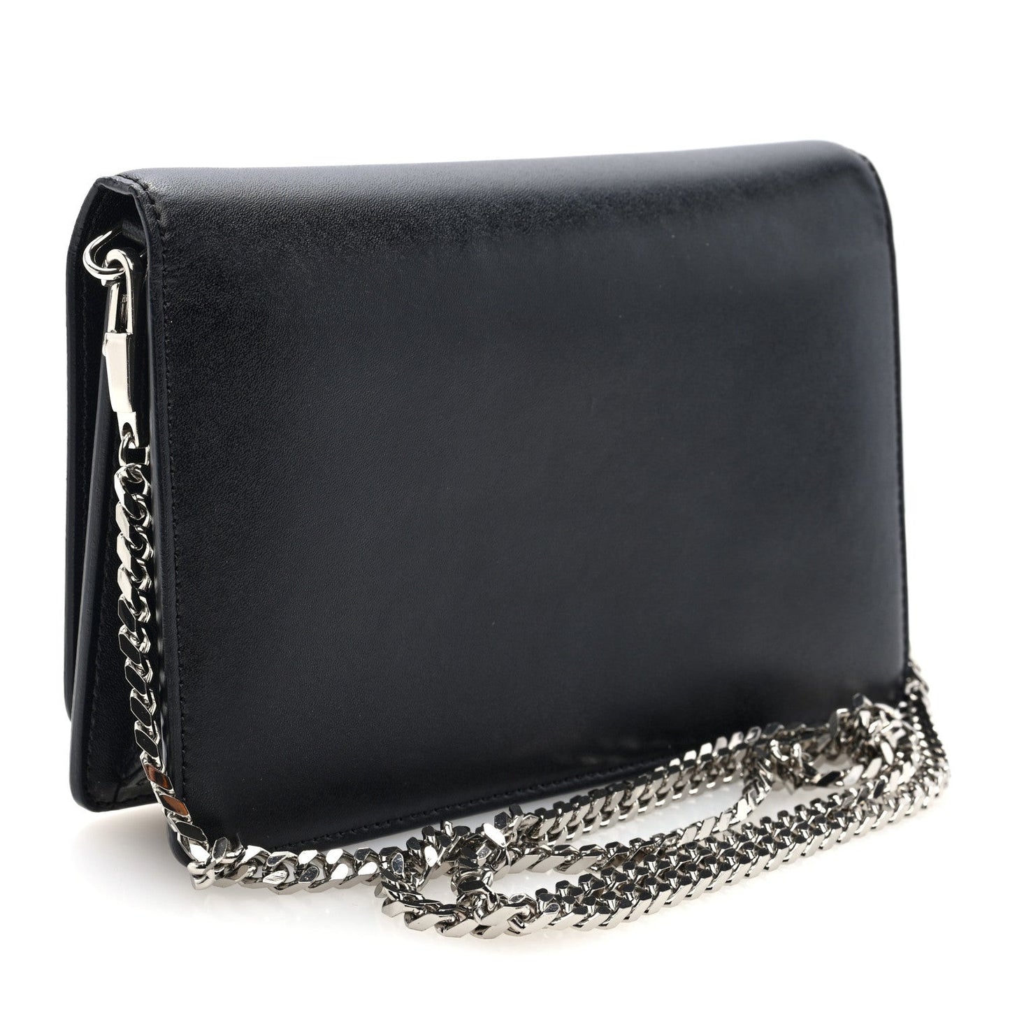 Calfskin Star Pandora Chain Wallet Black