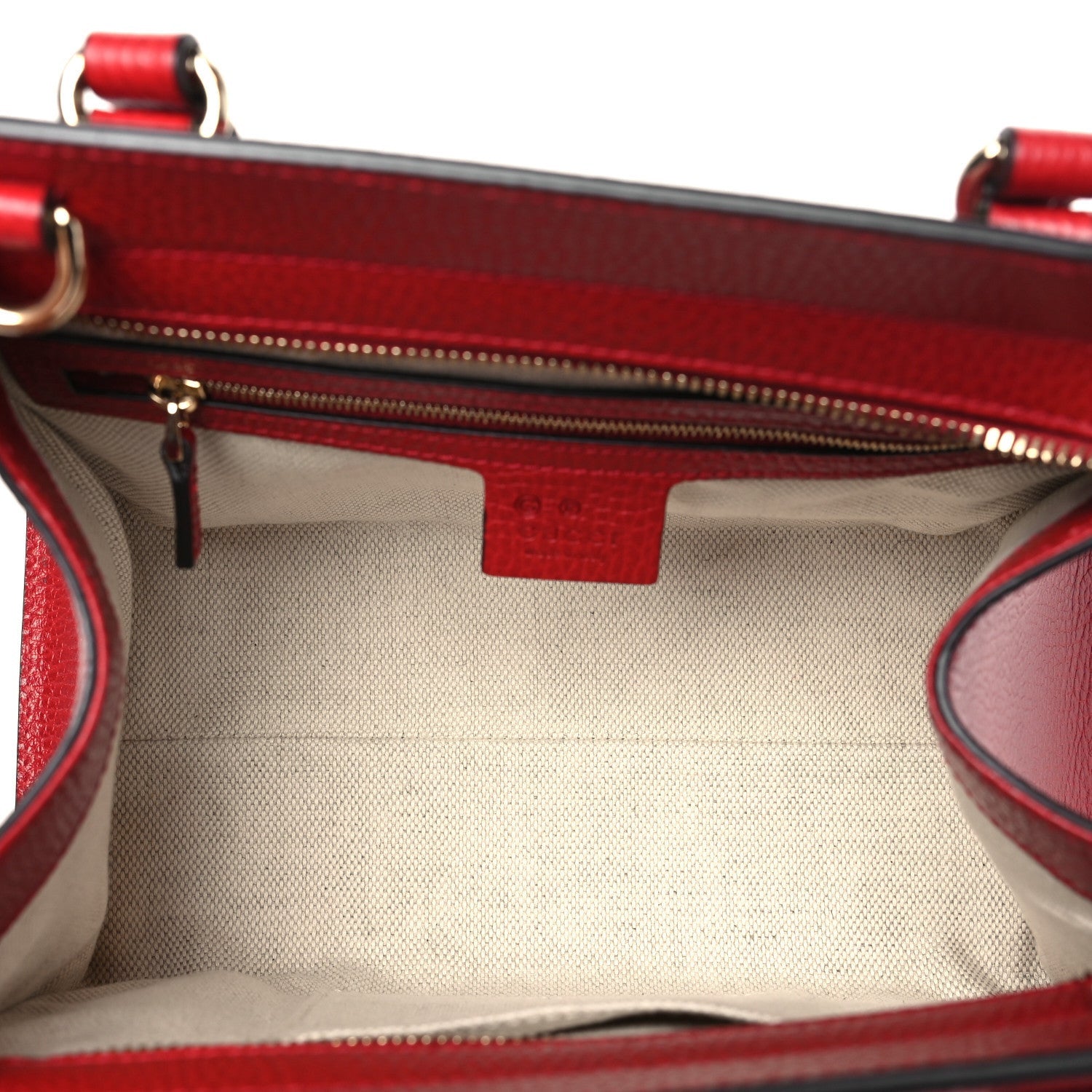 Gucci Dollar Calfskin Medium Soho Top Handle Satchel Hibiscus Red 5 of 7