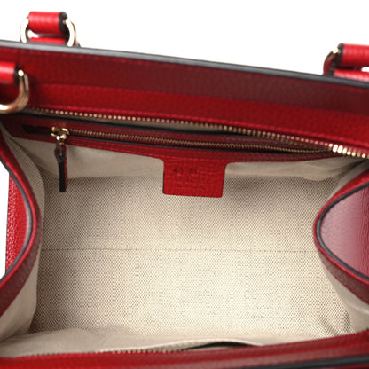 Gucci Dollar Calfskin Medium Soho Top Handle Satchel Hibiscus Red 5 of 7